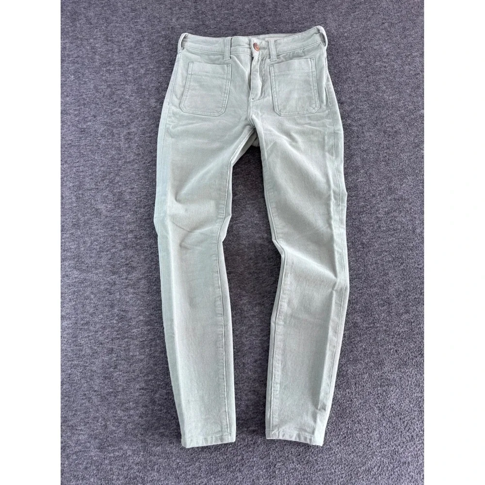 Pilcro Anthropologie High Rise Skinny Corduroy Pants Sage Green Size 26 - Picture 1 of 10